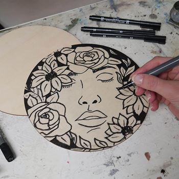 Obrázek z Dřevěné kolečko na malování 20 cm 