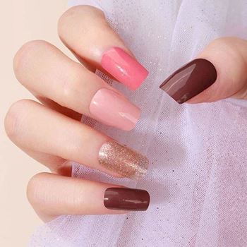 Obrázek z Samolepky na nehty - růžová a bordó 