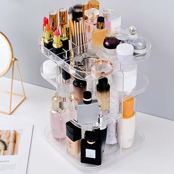 Obrázek Velký otočný organizér na kosmetiku - transparentní