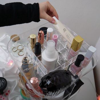 Obrázek z Velký otočný organizér na kosmetiku - transparentní 