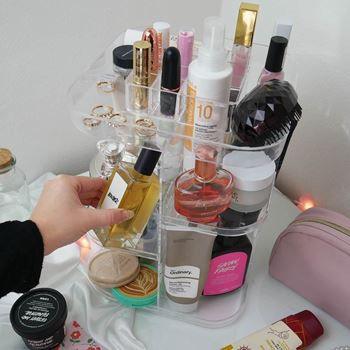 Obrázek z Velký otočný organizér na kosmetiku - transparentní 