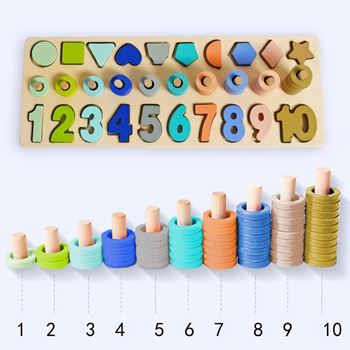 Obrázek Dřevěná vkládačka - čísla, tvary, počítání