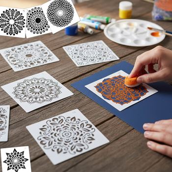 Obrázek z Šablony pro malování mandal 10 ks 