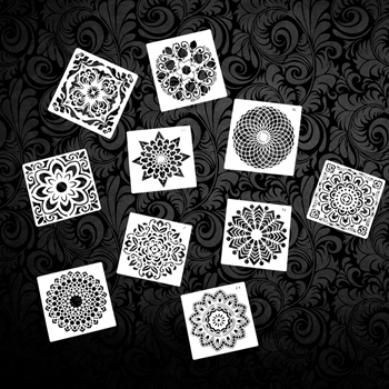 Obrázek z Šablony pro malování mandal 10 ks 