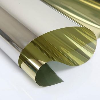 Obrázek Zrcadlová fólie na okna 200 cm - zlatá