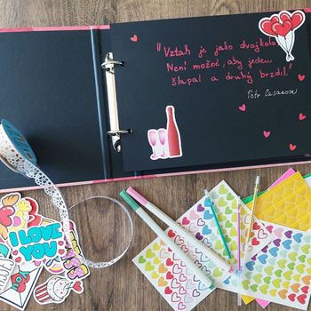 Obrázek z Zážitkový deník/fotoalbum pro páry + kreativní sada samolepek 