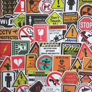 Obrázek Vtipné a varovné samolepky 49 ks