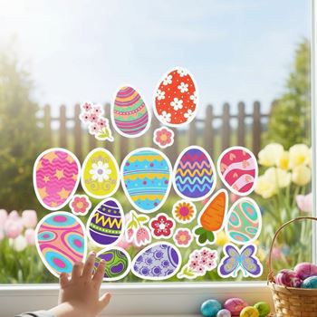 Obrázek z Velikonoční samolepky na okno 35 ks 