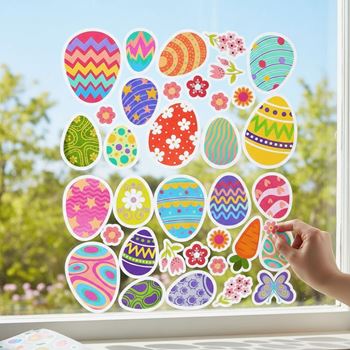Obrázek z Velikonoční samolepky na okno 35 ks 