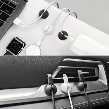 Obrázek z 5 ks Nalepovací držáky na kabely - černý 