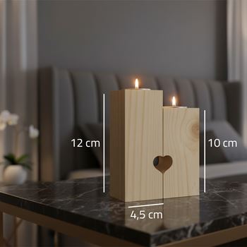 Obrázek Dřevěné svícny na čajové svíčky pro páry, 2 ks - mandala