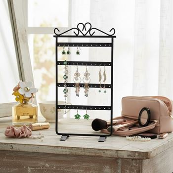 Obrázek z Stojan na šperky a náušnice kovový - černý -  
