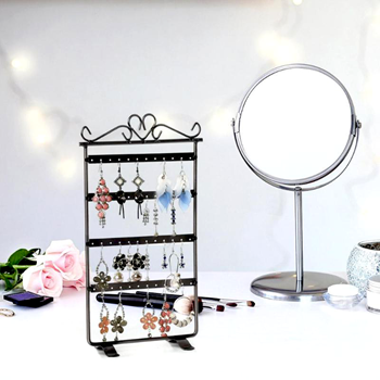 Obrázek Stojan na šperky a náušnice kovový - černý - 