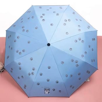 Obrázek Skládací kočičí deštník  - světle modrý
