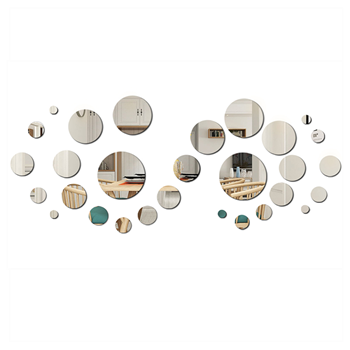 Obrázek Nálepky na zeď/zrcadlo - kolečka 32 ks