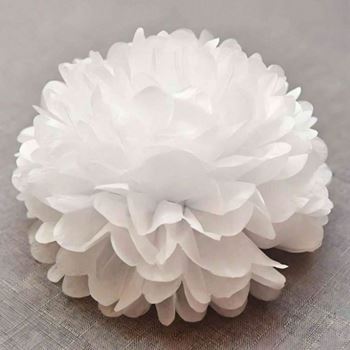 Obrázek z Bílá papírová dekorace Pompom 20 cm 5 ks 