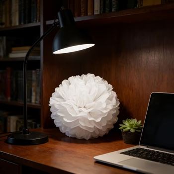 Obrázek z Bílá papírová dekorace Pompom 20 cm 5 ks 