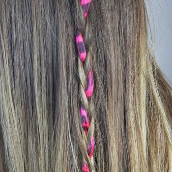 Obrázek z Barevný clip in pramínek 45 cm, mývalí ocas - růžový 