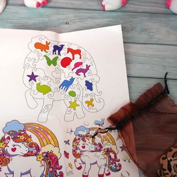 Obrázek z Dřevěné puzzle - magický jednorožec 