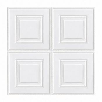 Obrázek z 3D kazetový obklad na zeď, 70x70 cm - bílý 