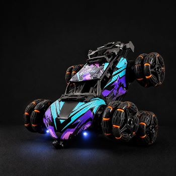 Obrázek RC sportovní transformující auto na dálkové ovládání – 360° rotace, LED a kouřové efekty