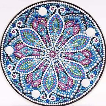Obrázek Diamantové malování LED lampička mandala - zlato stříbrná